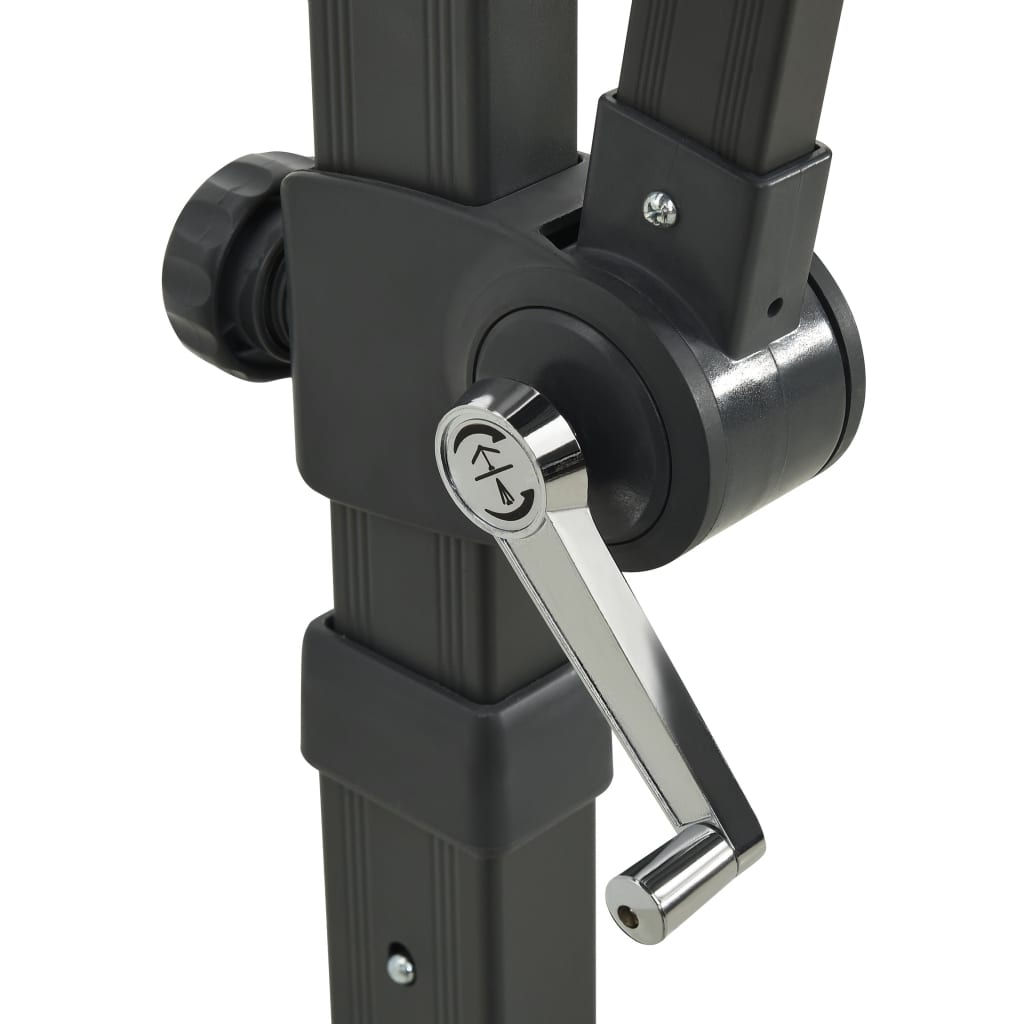 Ampelschirm mit Mast und LED-Leuchten Anthrazit 300 cm