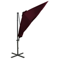 Thumbnail for Ampelschirm mit Mast und LED-Leuchten Bordeauxrot 300 cm