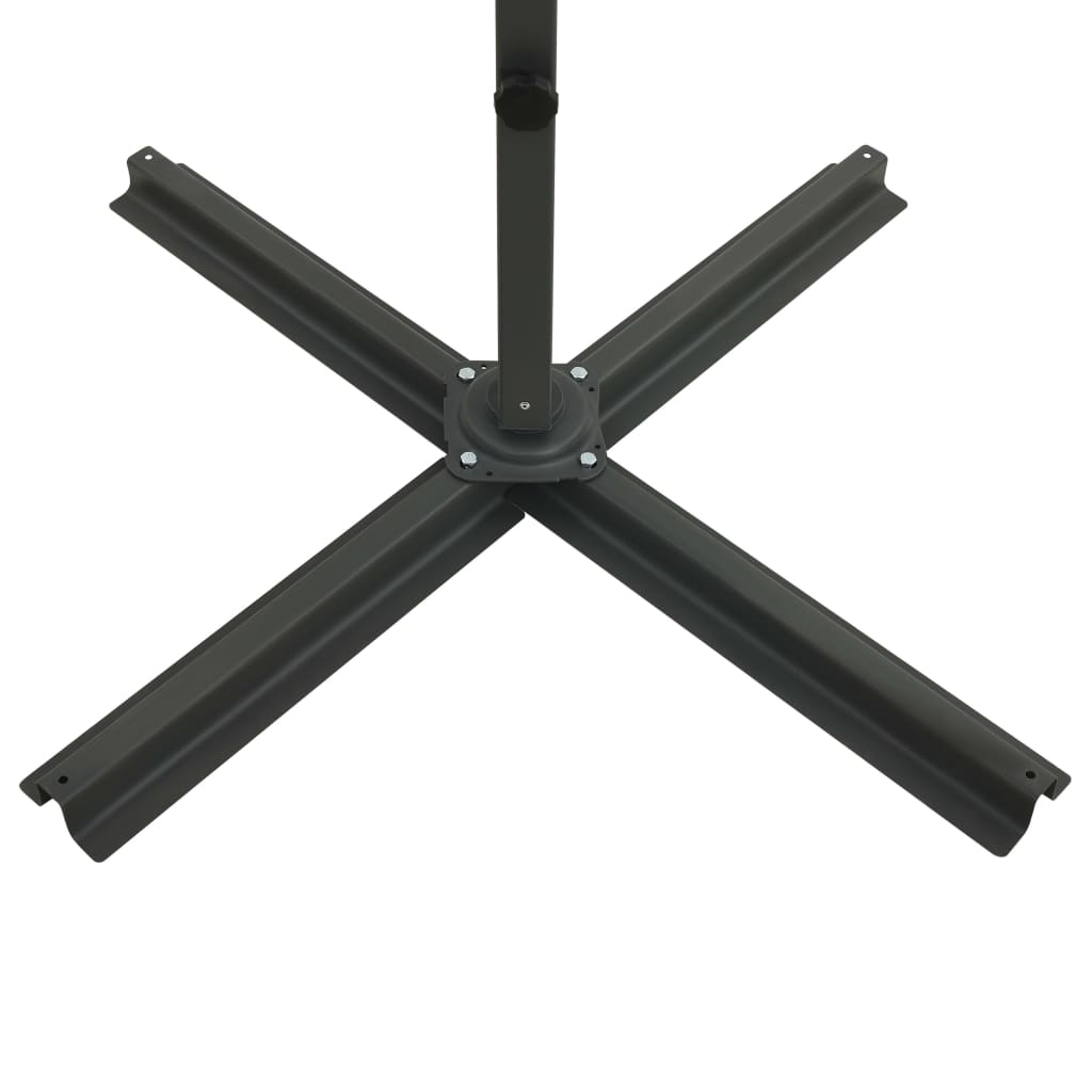 Ampelschirm mit Mast und LED-Leuchten Terracotta-Rot 300 cm