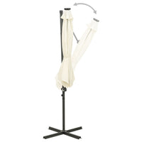 Thumbnail for Ampelschirm mit Mast und LED-Leuchten Sandfarben 300 cm