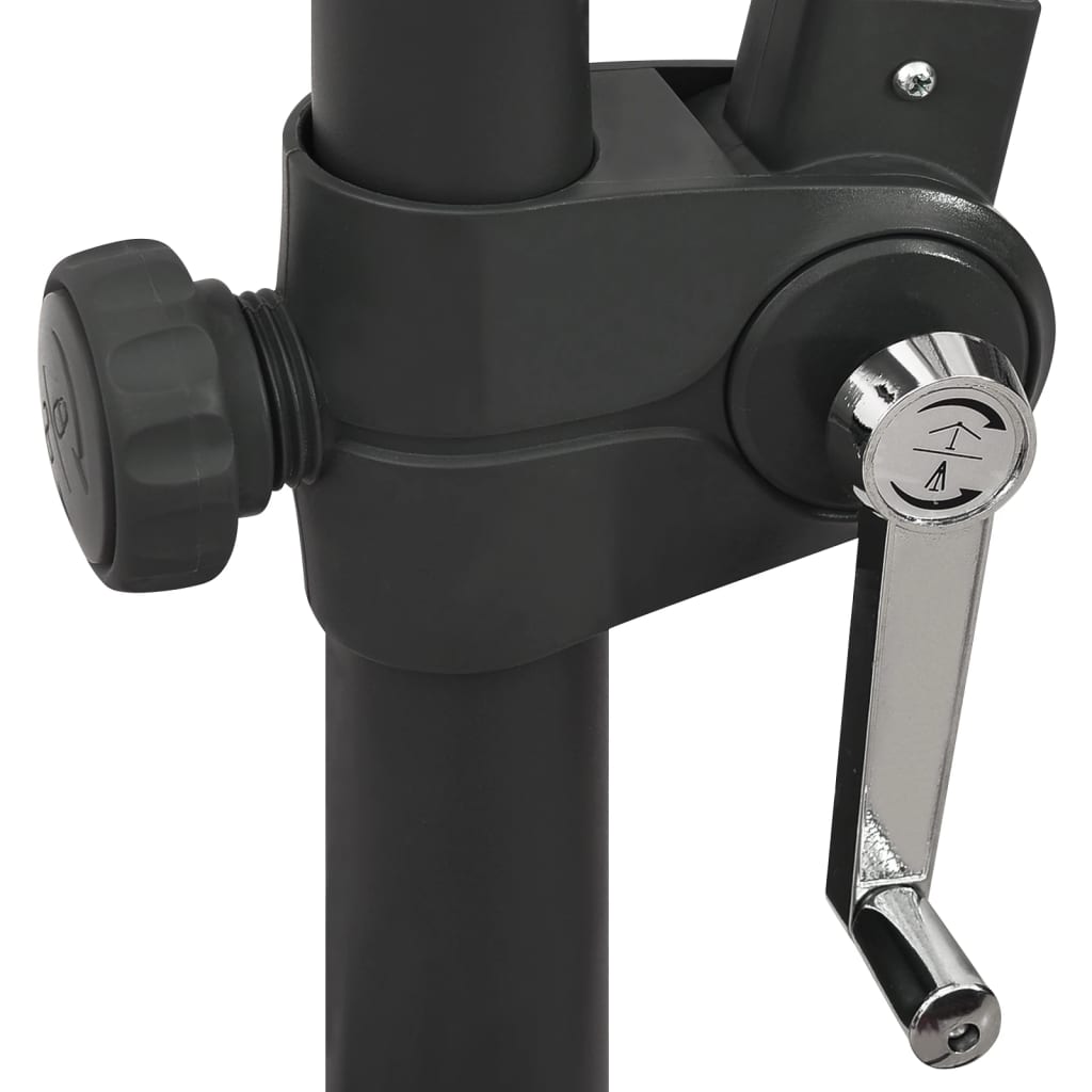 Ampelschirm mit Mast und LED-Leuchten Grün 300 cm