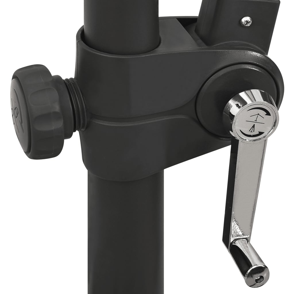 Ampelschirm mit Mast und LED-Leuchten Bordeauxrot 300 cm