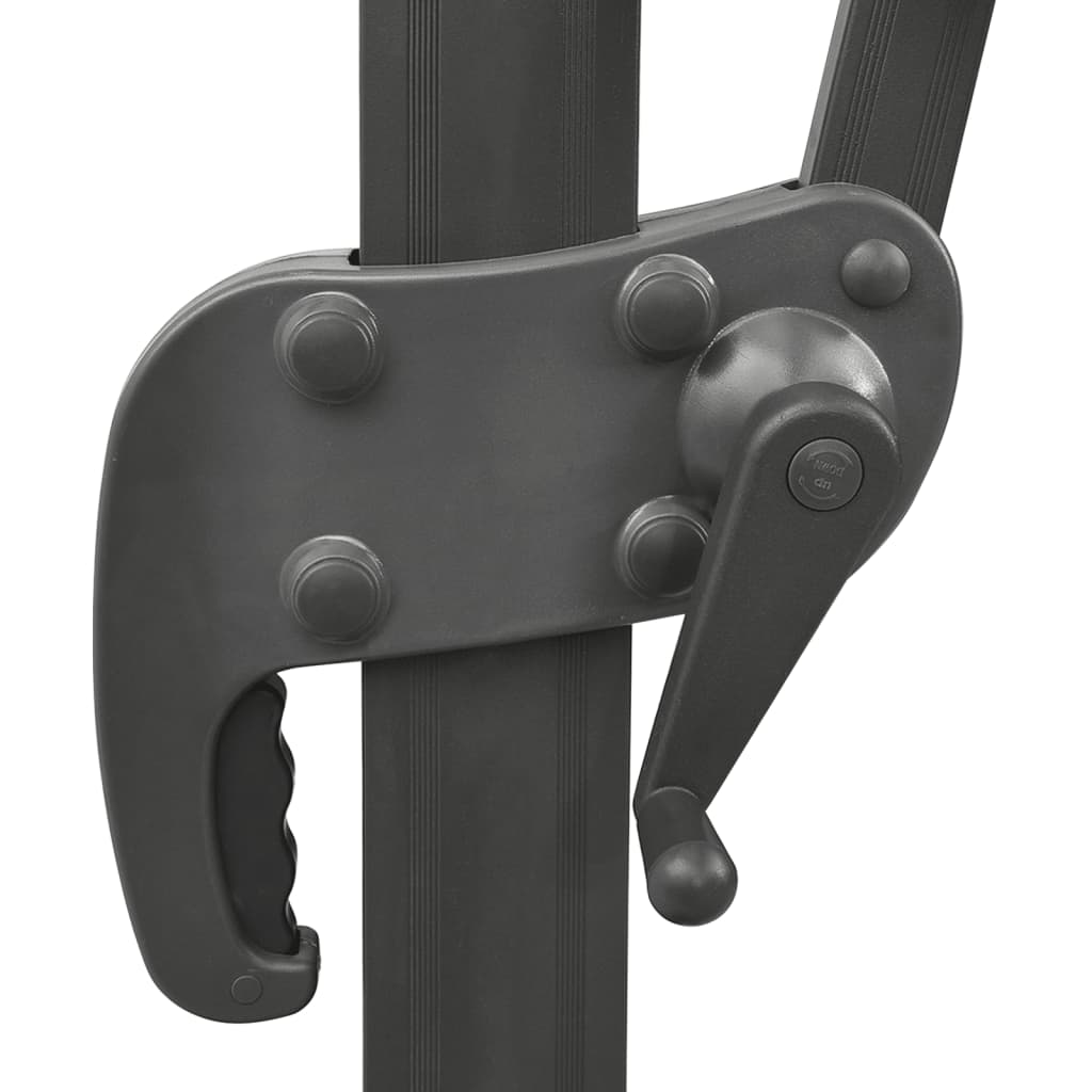 Ampelschirm mit Mast und LED-Leuchten Terracotta-Rot 300 cm