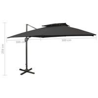 Thumbnail for Ampelschirm mit Lüftung 300x300 cm Schwarz