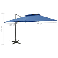 Thumbnail for Ampelschirm mit Lüftung 300x300 cm Azurblau