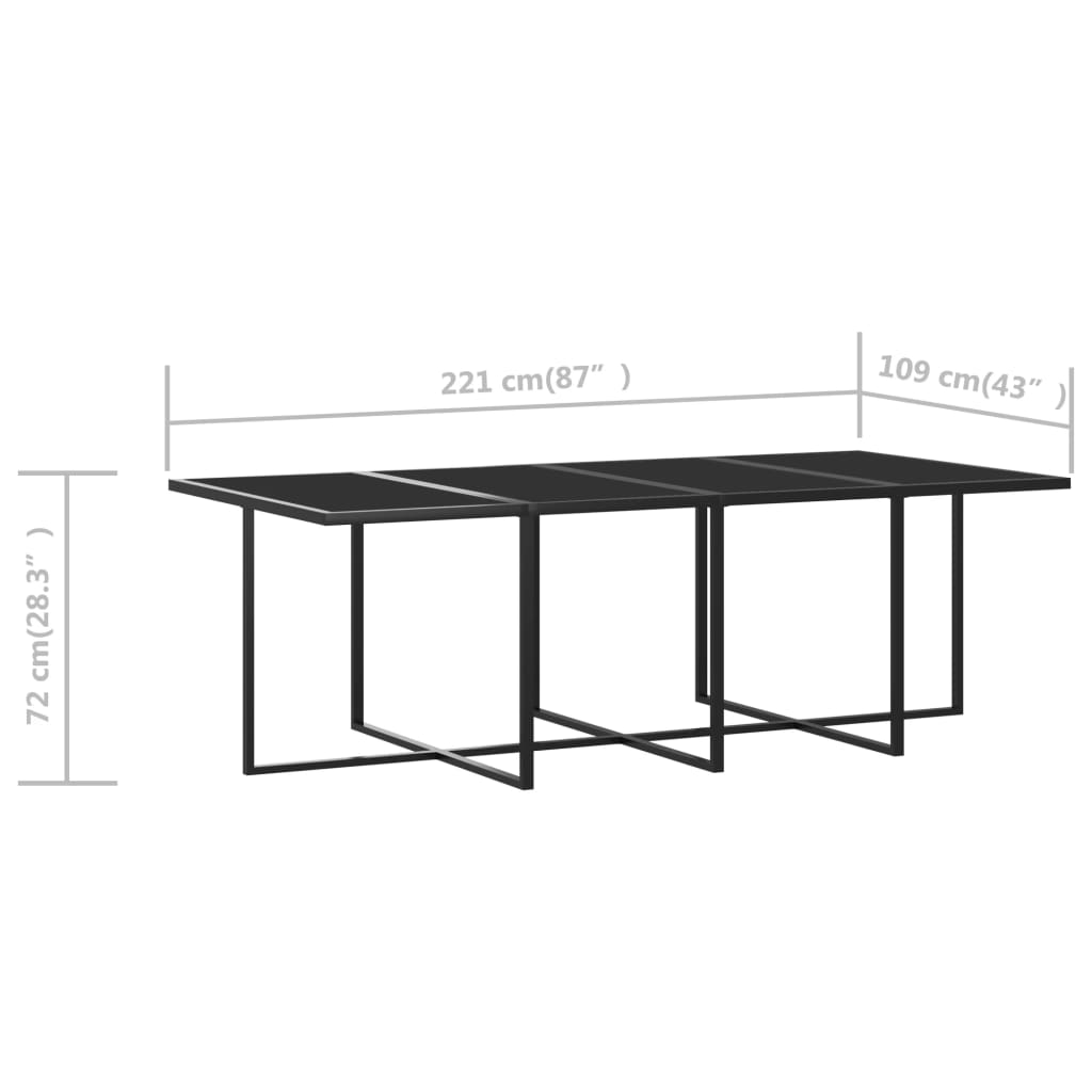 9-tlg. Garten-Essgruppe mit Kissen Poly Rattan Grau