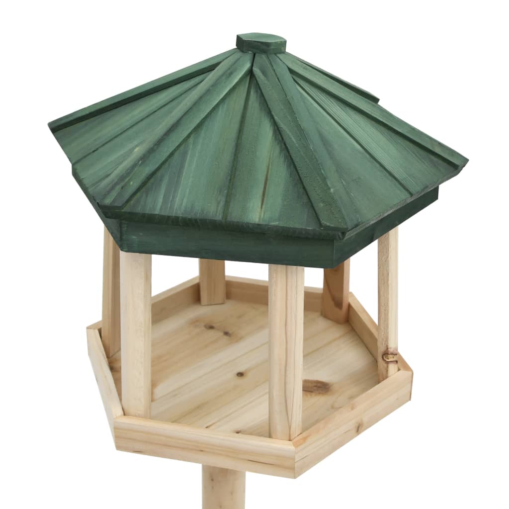 Vogelfutterhaus mit Ständer Tanne Massivholz 33x106 cm