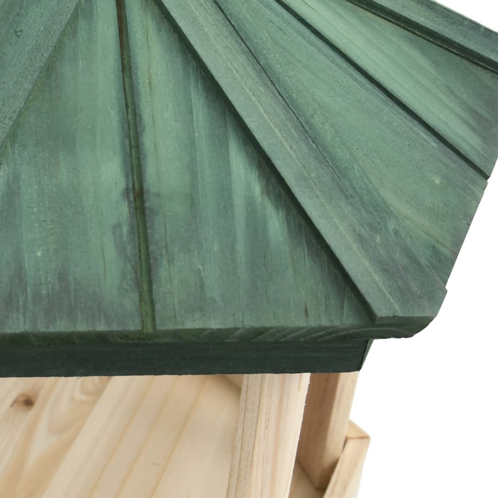 Vogelfutterhaus mit Ständer Tanne Massivholz 33x106 cm