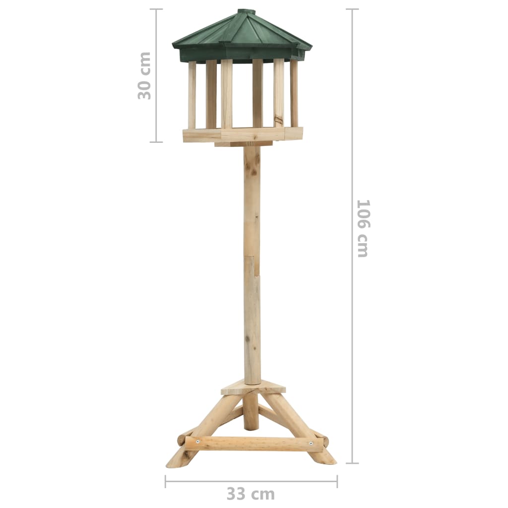 Vogelfutterhaus mit Ständer Tanne Massivholz 33x106 cm