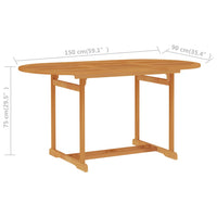Thumbnail for Gartentisch 150x90x75 cm Teak Massivholz
