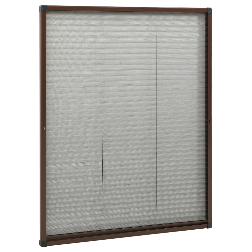 Insektenschutz-Plissee für Fenster Aluminium Braun 60x80 cm