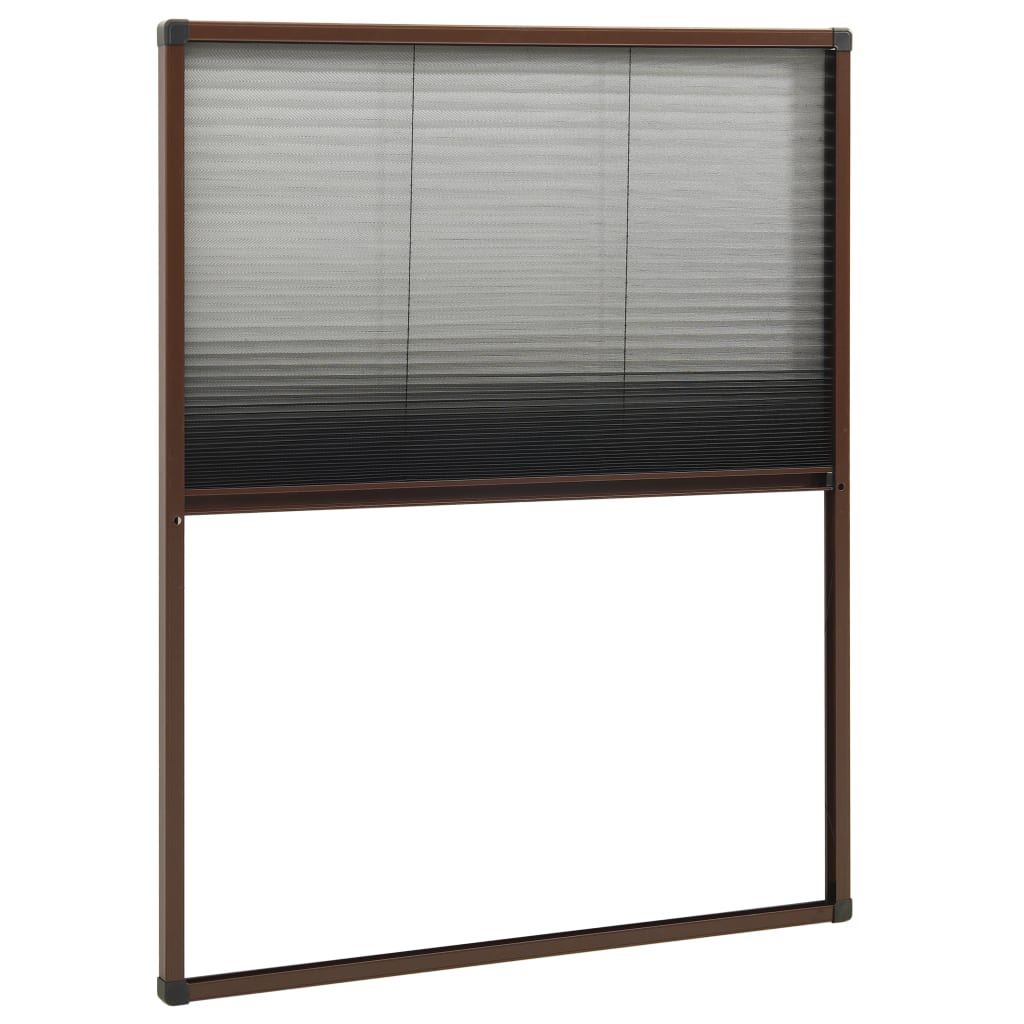 Insektenschutz-Plissee für Fenster Aluminium Braun 60x80 cm