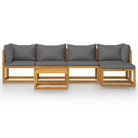Thumbnail for 7-tlg. Garten-Lounge-Set mit Auflage Massivholz Akazie