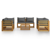 Thumbnail for 3057611 vidaXL 9 Piece Garden Lounge Set with Cushion Solid Acacia Wood (4x311856+311866)