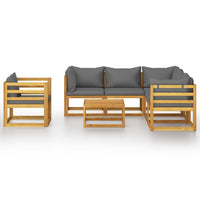 Thumbnail for 7-tlg. Garten-Lounge-Set mit Auflagen Massivholz Akazie