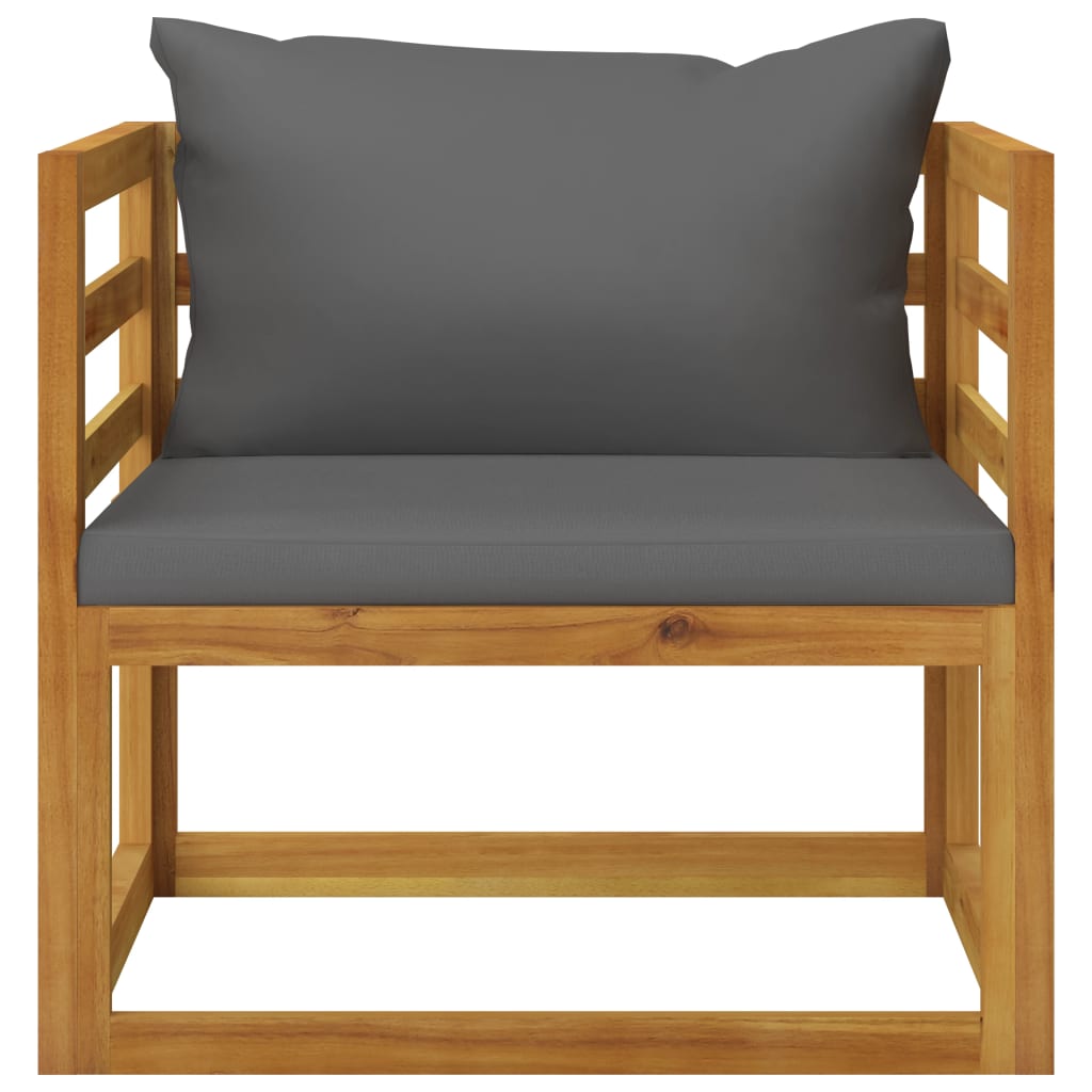 7-tlg. Garten-Lounge-Set mit Auflagen Massivholz Akazie