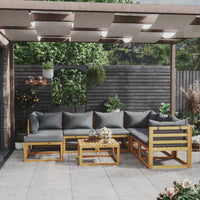 Thumbnail for 8-tlg. Garten-Lounge-Set mit Auflagen Massivholz Akazie