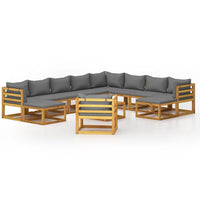 Thumbnail for 12-tlg. Garten-Lounge-Set mit Auflagen Massivholz Akazie