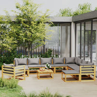 Thumbnail for 12-tlg. Garten-Lounge-Set mit Auflagen Massivholz Akazie