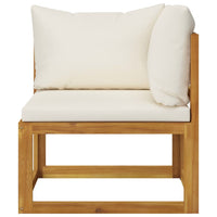 Thumbnail for 3057639 vidaXL 4-Seater Garden Sofa with Cushion Cream Solid Acacia Wood  (2x311857)