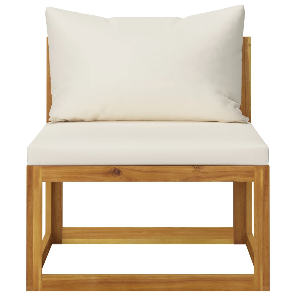 3057639 vidaXL 4-Seater Garden Sofa with Cushion Cream Solid Acacia Wood  (2x311857)