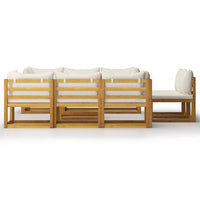 Thumbnail for 9-tlg. Garten-Lounge-Set mit Auflagen Creme Massivholz Akazie