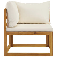 Thumbnail for 9-tlg. Garten-Lounge-Set mit Auflagen Creme Massivholz Akazie