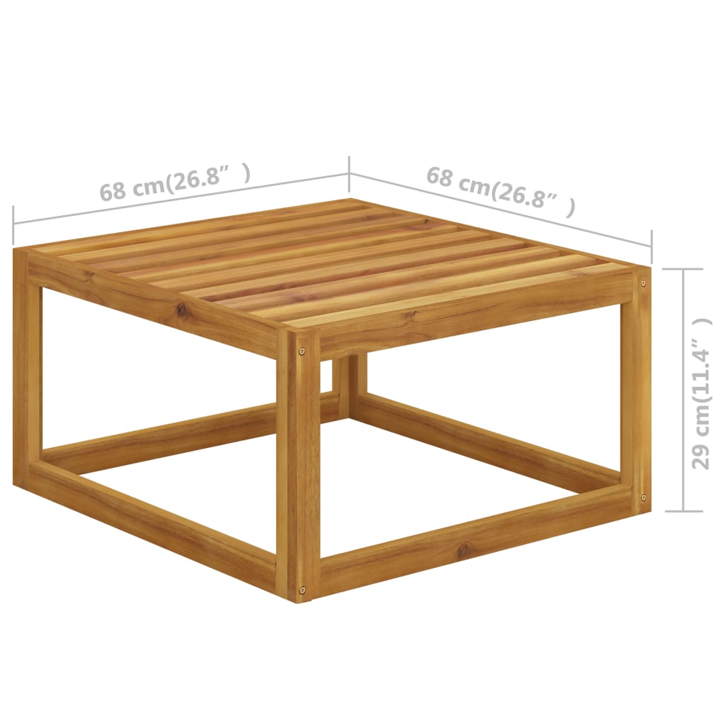 8-tlg. Garten-Lounge-Set mit Auflagen Creme Massivholz Akazie