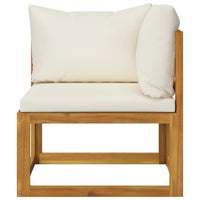 Thumbnail for 6-tlg. Garten-Lounge-Set mit Auflagen Creme Massivholz Akazie