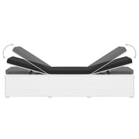 Thumbnail for 3-tlg. Garten-Sonnenliegen mit Teetisch Poly Rattan Weiß