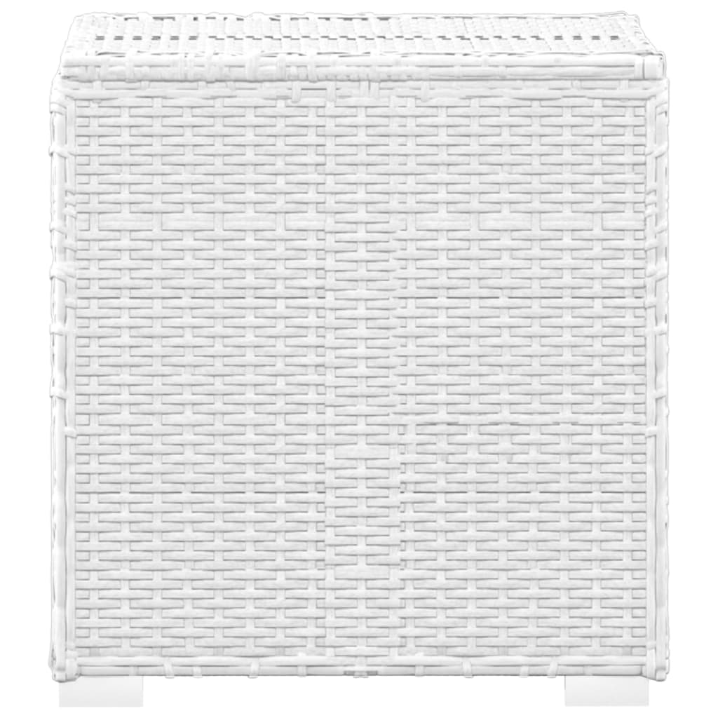 3-tlg. Garten-Sonnenliegen mit Teetisch Poly Rattan Weiß