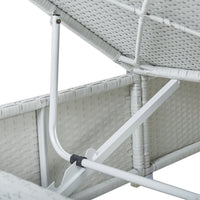 Thumbnail for 3-tlg. Garten-Sonnenliegen mit Teetisch Poly Rattan Weiß