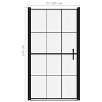 Thumbnail for Duschtür Hartglas 100x178 cm Schwarz