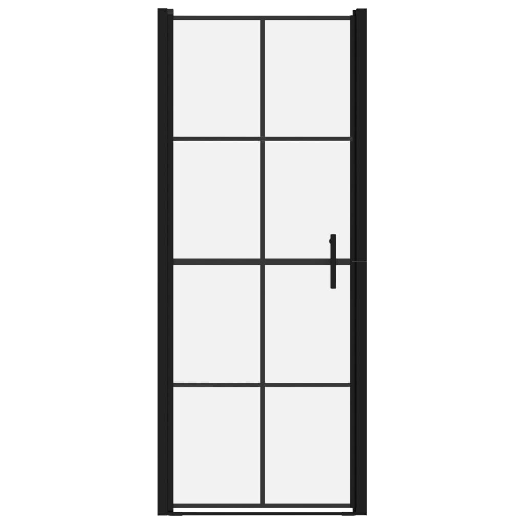 Duschtür Hartglas 91x195 cm Schwarz