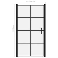 Thumbnail for Duschtür Hartglas 100x178 cm Schwarz