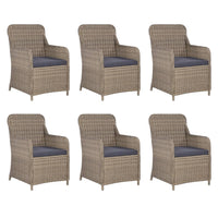 Thumbnail for 9-tlg. Garten-Essgruppe Poly Rattan Braun