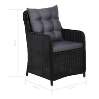 Thumbnail for 9-tlg. Garten-Essgruppe Poly Rattan Schwarz