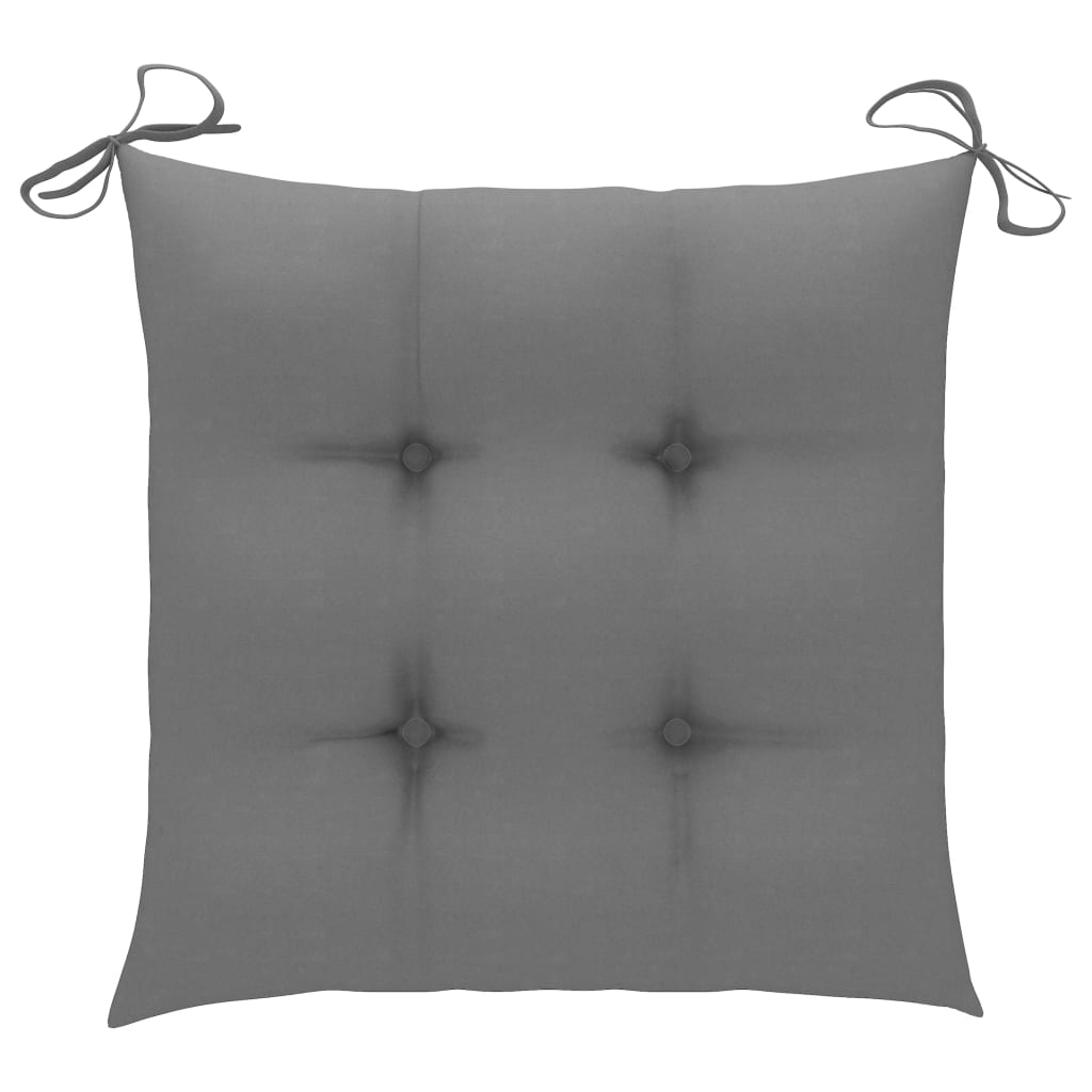 Stuhlkissen 2 Stk. Grau 40x40x7 cm Stoff