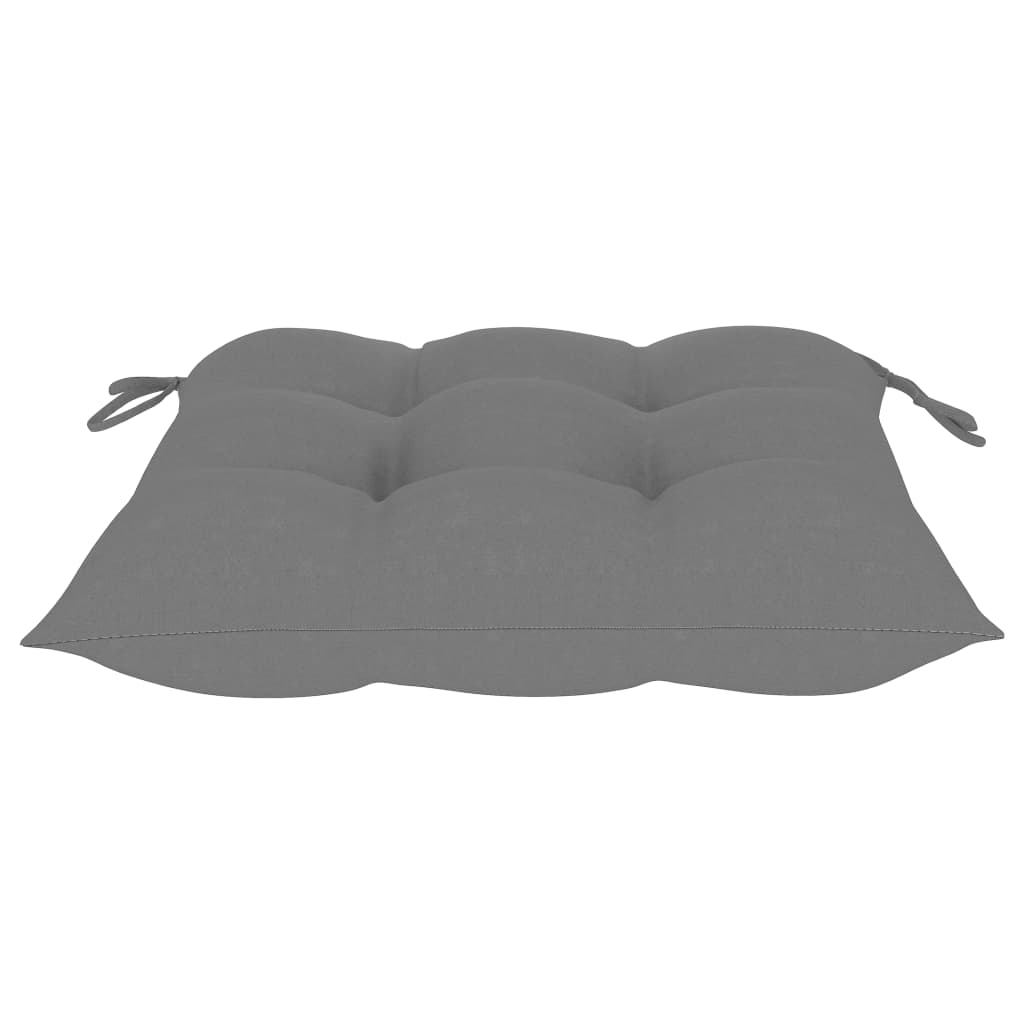 Stuhlkissen 2 Stk. Grau 40x40x7 cm Stoff