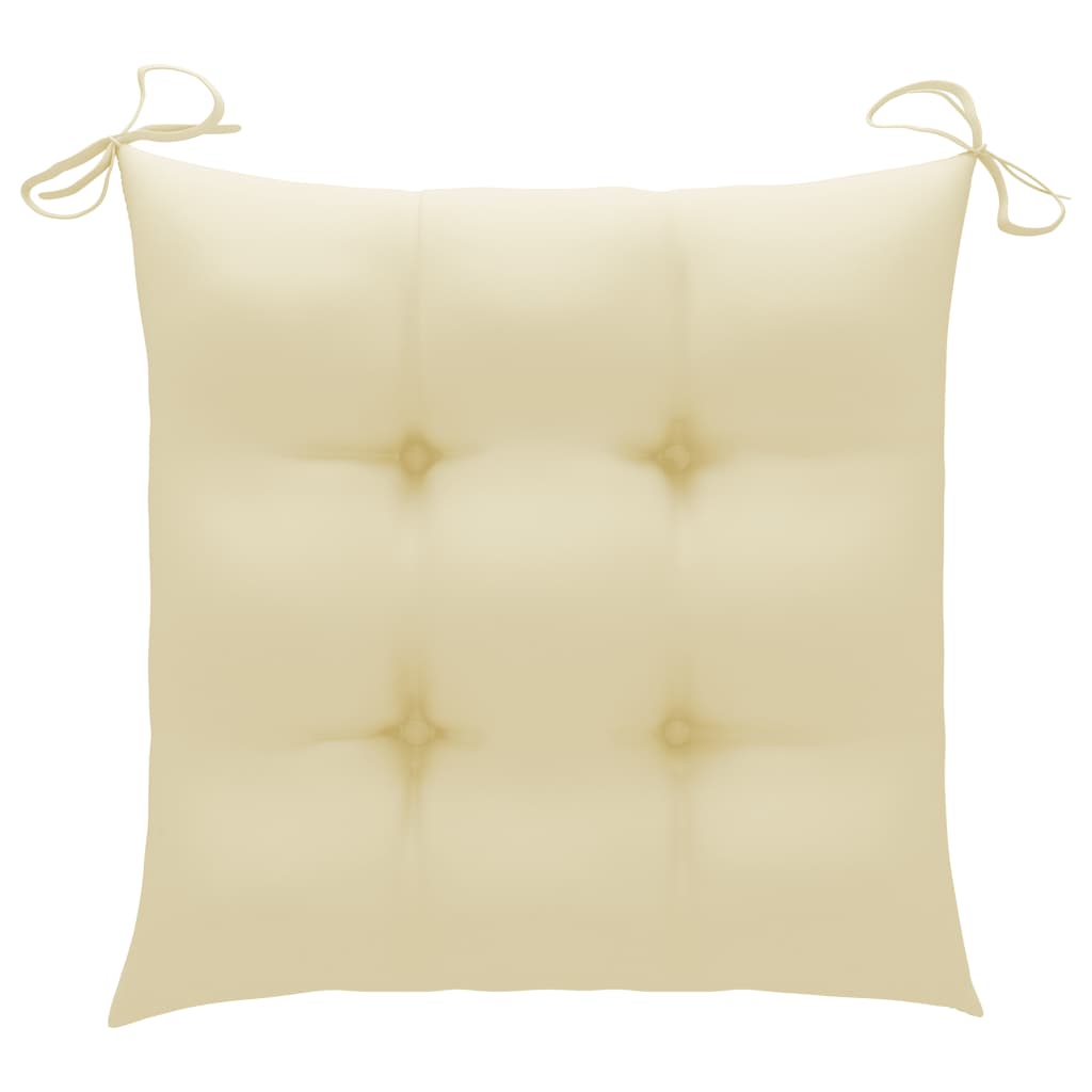 Stuhlkissen 2 Stk. Cremeweiß 40x40x7 cm Stoff