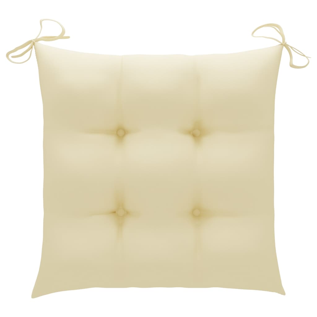 Stuhlkissen 6 Stk. Cremeweiß 40x40x7 cm Stoff