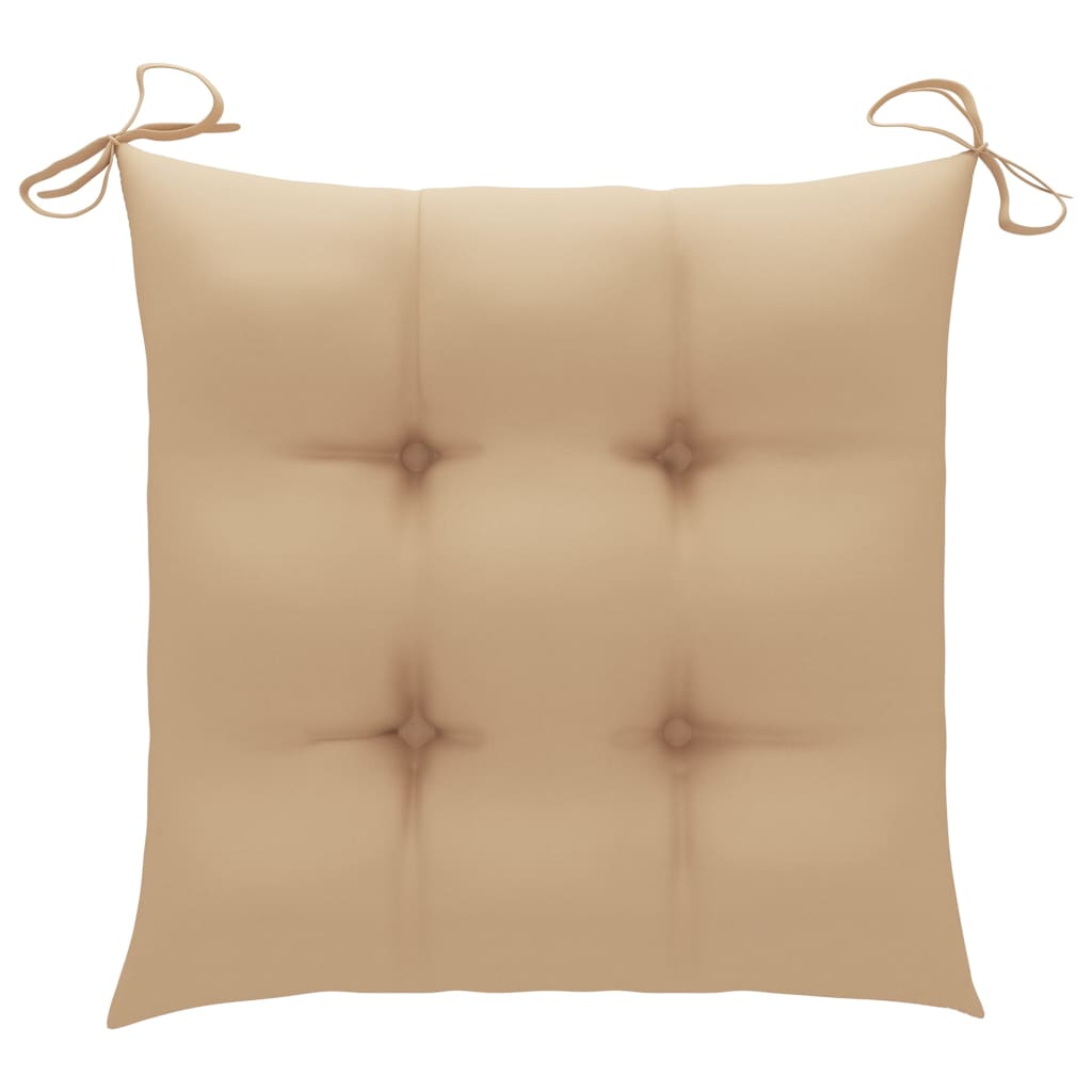 Stuhlkissen 2 Stk. Beige 40x40x7 cm Oxford-Gewebe