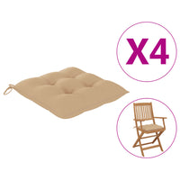 Thumbnail for Stuhlkissen 4 Stk. Beige 40x40x7 cm Stoff