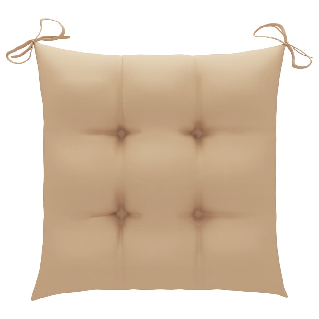 Stuhlkissen 4 Stk. Beige 40x40x7 cm Stoff