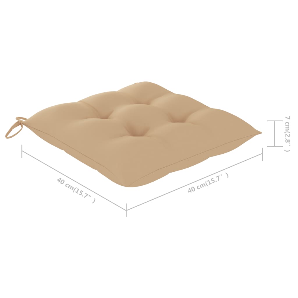 Stuhlkissen 4 Stk. Beige 40x40x7 cm Stoff