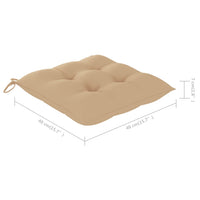 Thumbnail for Stuhlkissen 4 Stk. Beige 40x40x7 cm Stoff