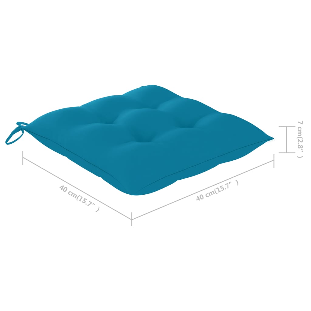 Stuhlkissen 2 Stk. Hellblau 40x40x7 cm Stoff