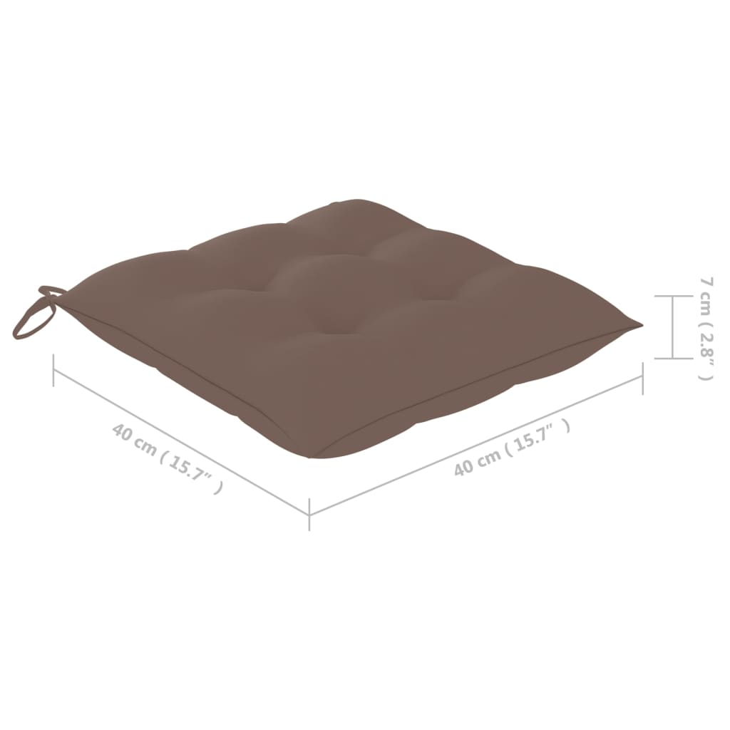 Stuhlkissen 2 Stk. Taupe 40x40x7 cm Stoff