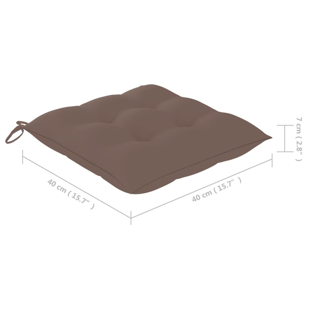 Stuhlkissen 4 Stk. Taupe 40x40x7 cm Stoff