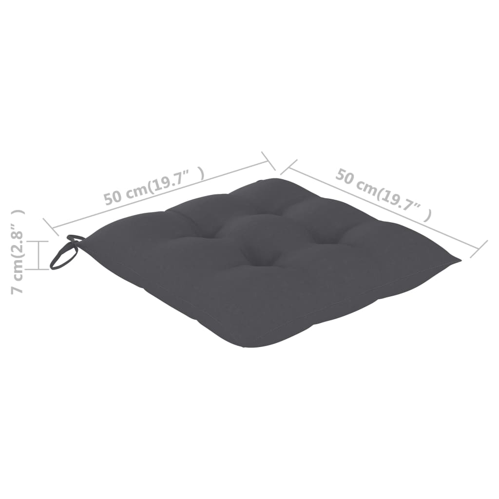 Stuhlkissen 4 Stk. Anthrazit 50x50x7 cm Stoff